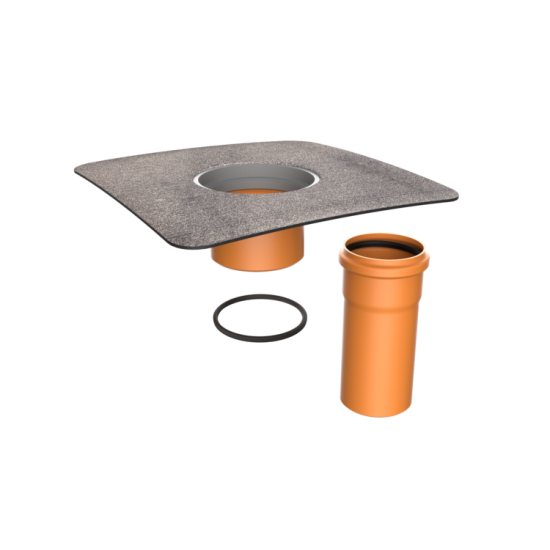 נקז אנכי 4" סילברדריין עם יריעה ביטומנית